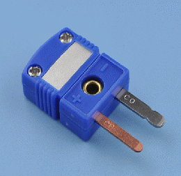 OMEGA 熱電対ミニチュアコネクタ(オス)Tタイプ(青色) SMPW-T-M