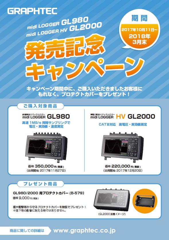 midi LOGGER GL980/midi LOGGER HV GL2000 発売記念キャンペーン